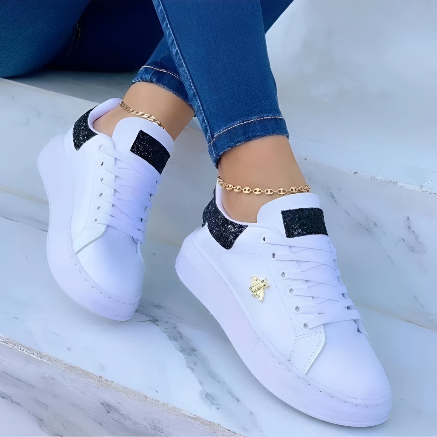 Aleena - Zapatos elegantes y brillantes para mujer