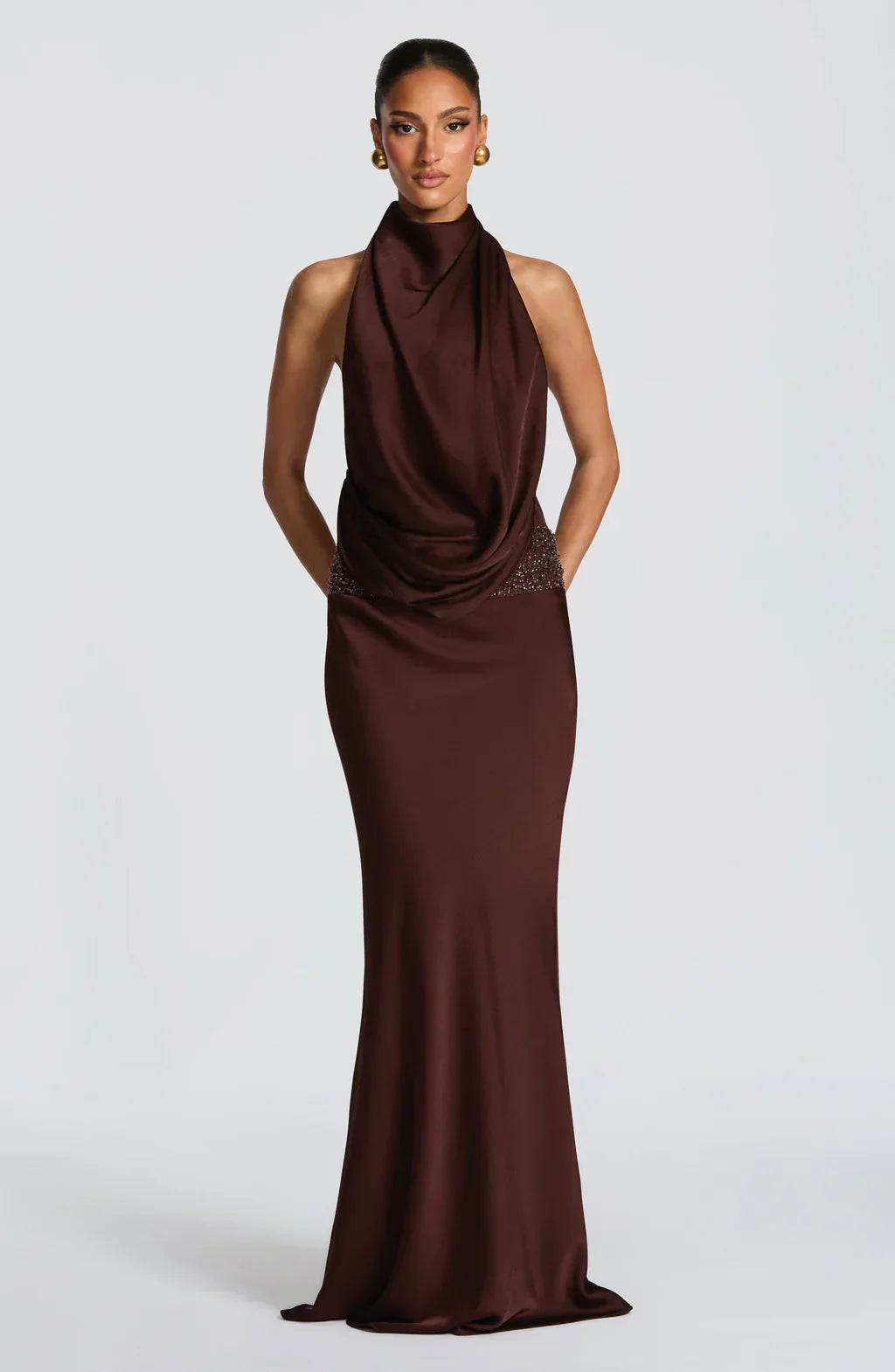 Vestido Marcelina Satina Maxi