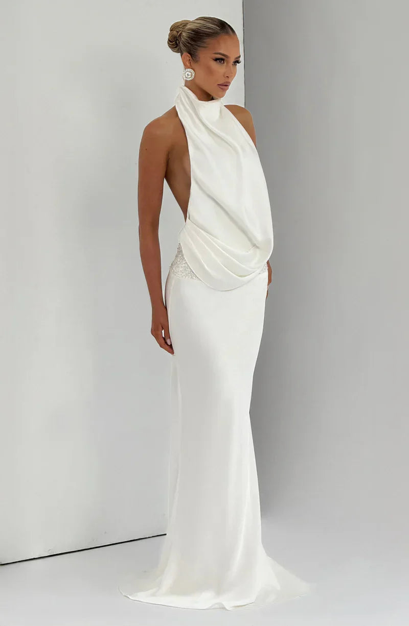 Vestido Marcelina Satina Maxi