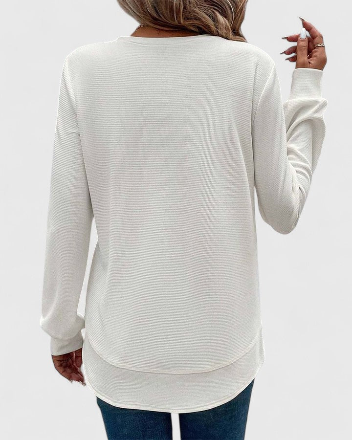 Nadyalyn | Elegante Suéter de Manga Larga con Cuello Redondo