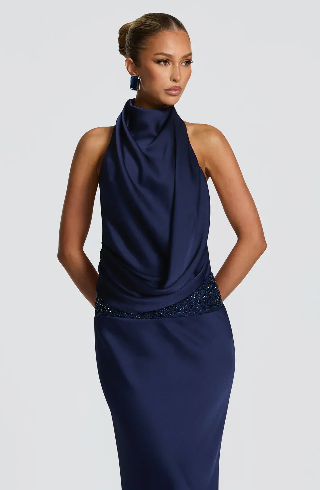 Vestido Marcelina Satina Maxi