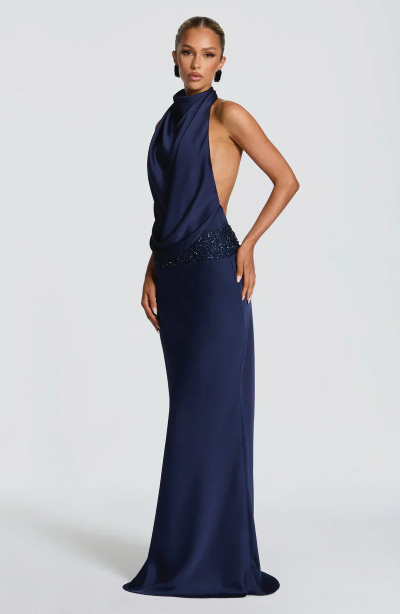 Vestido Marcelina Satina Maxi