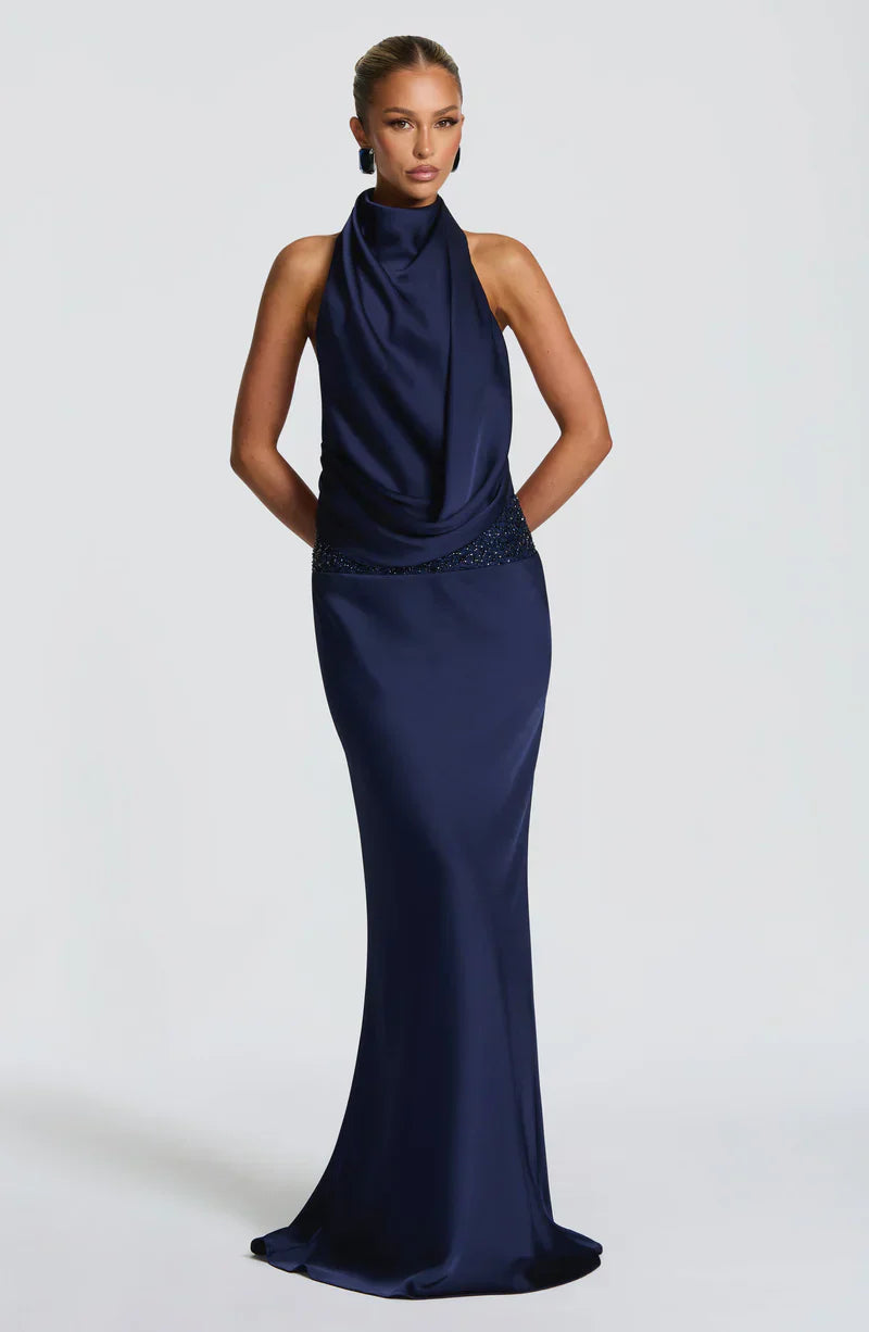 Vestido Marcelina Satina Maxi