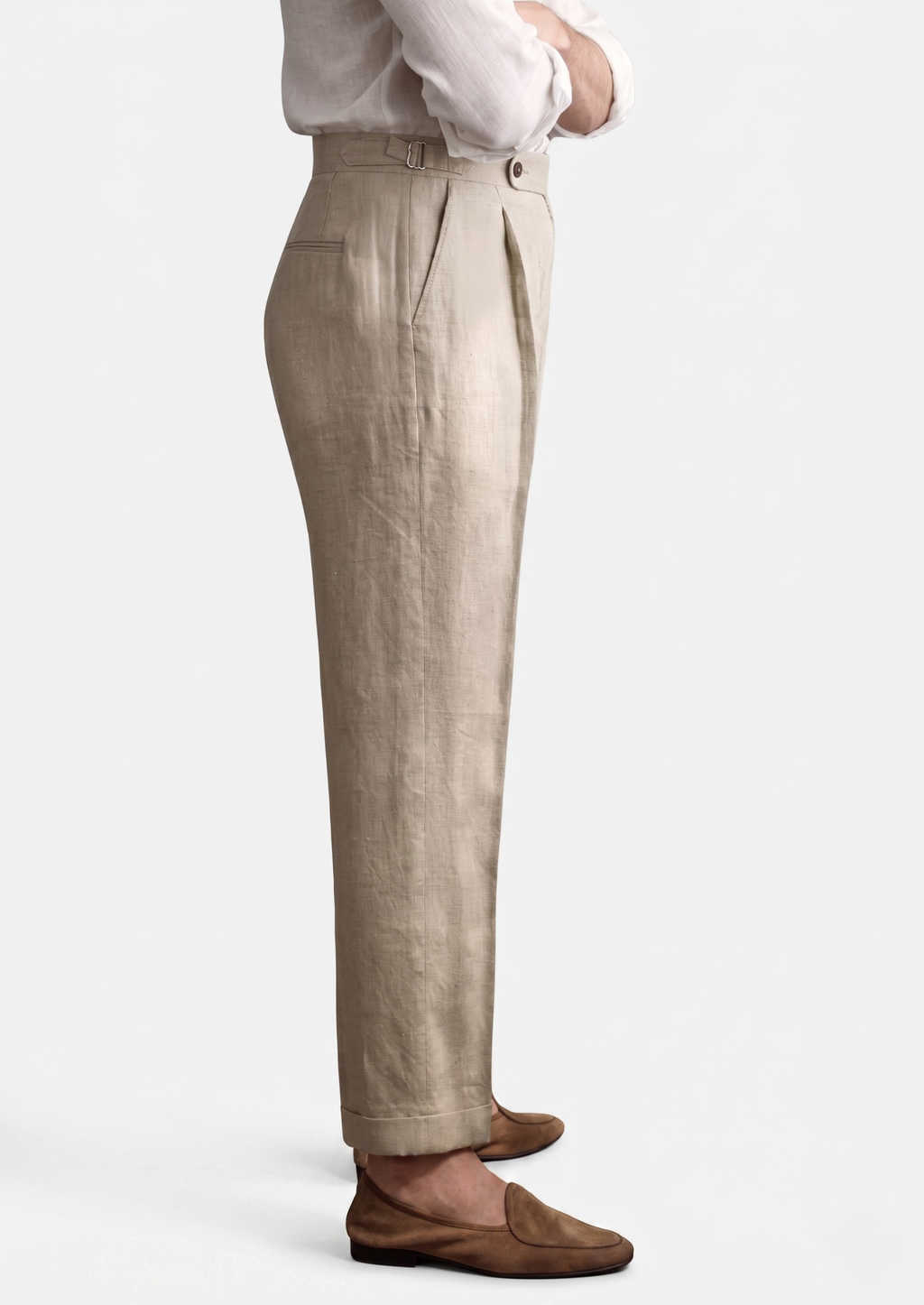 TUSCANY PLEATED COASTAL TROUSERS - Sand