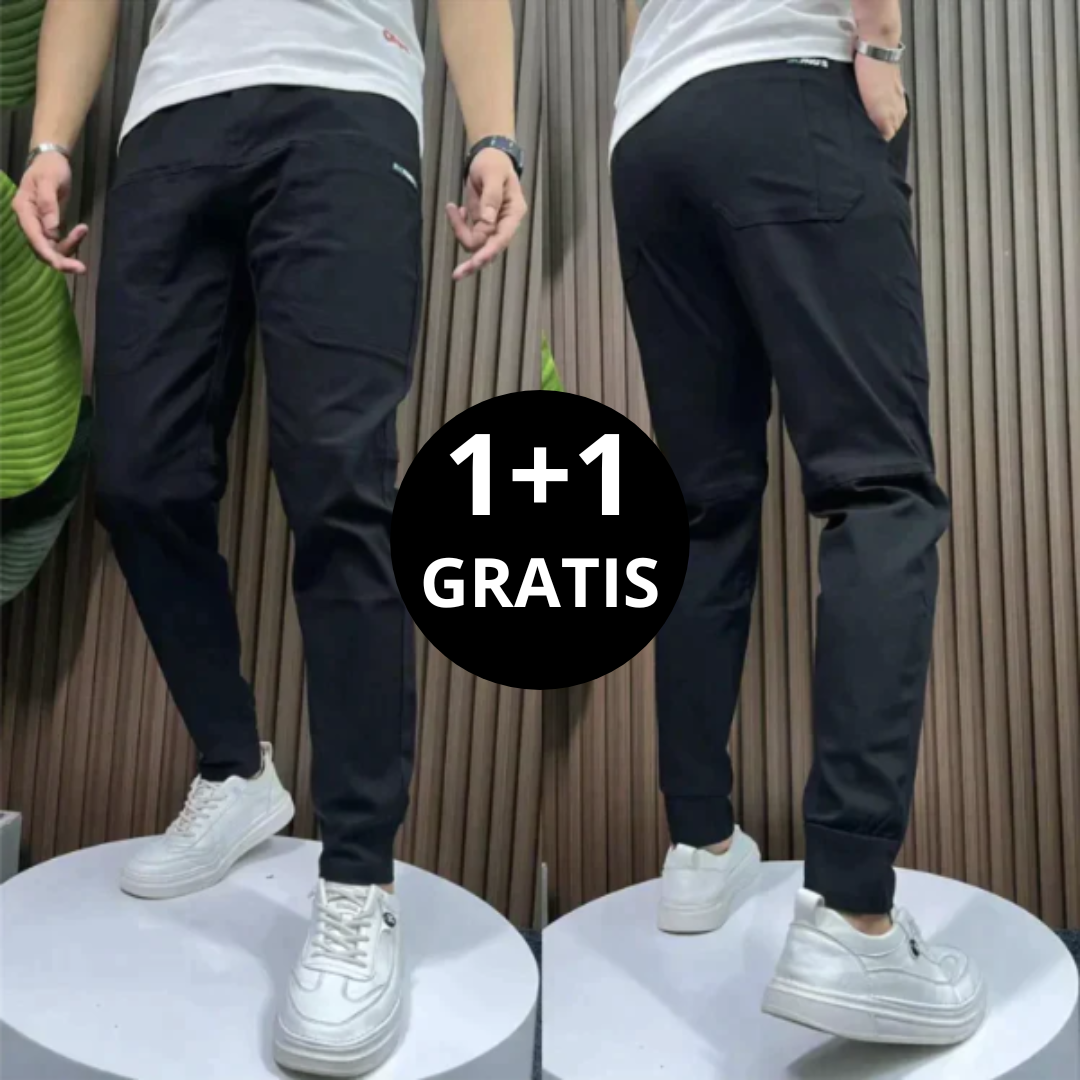 David | Pantalones cargo elásticos 1+1 GRATIS