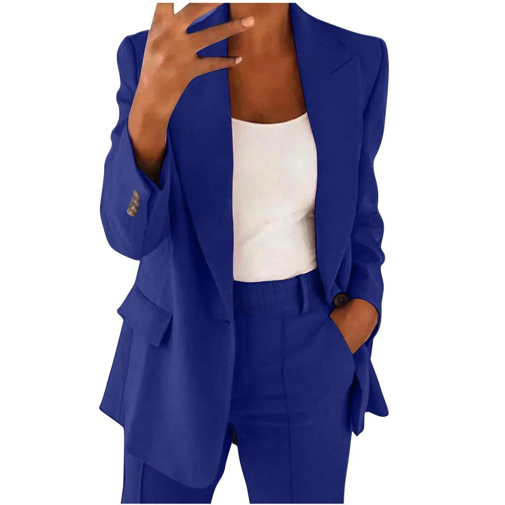 ALVERIA – CONJUNTO DE BLAZER Y PANTALONES ELEGANTE PARA UN ESTILO ELEVADO