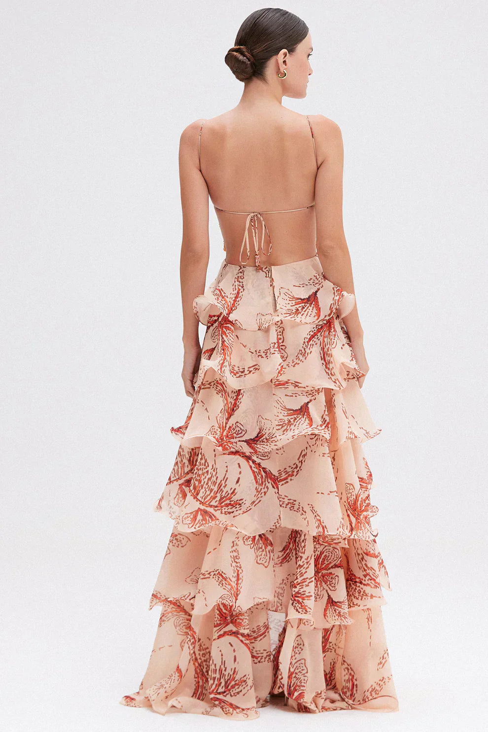Vestido maxi Ameliana con volantes