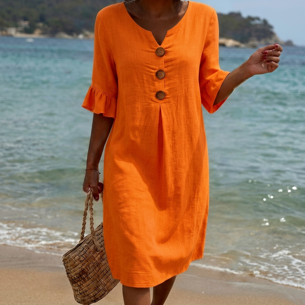 Radmila™ | Vestido largo de manga larga con textura.