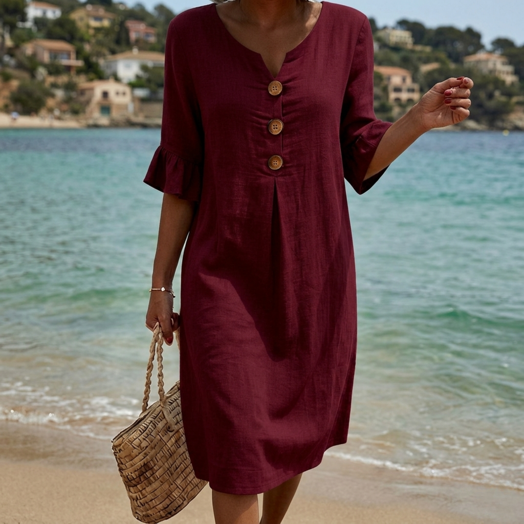 Radmila™ | Vestido largo de manga larga con textura.