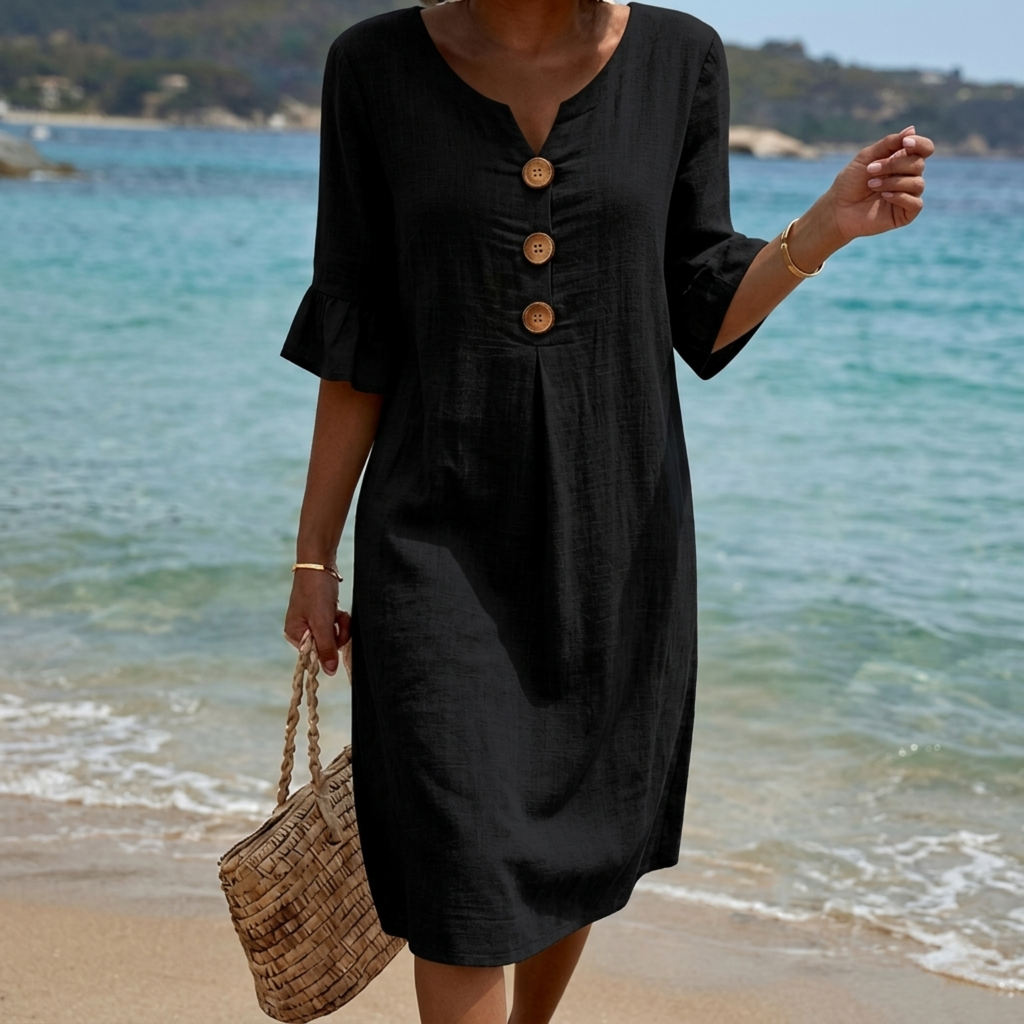 Radmila™ | Vestido largo de manga larga con textura.