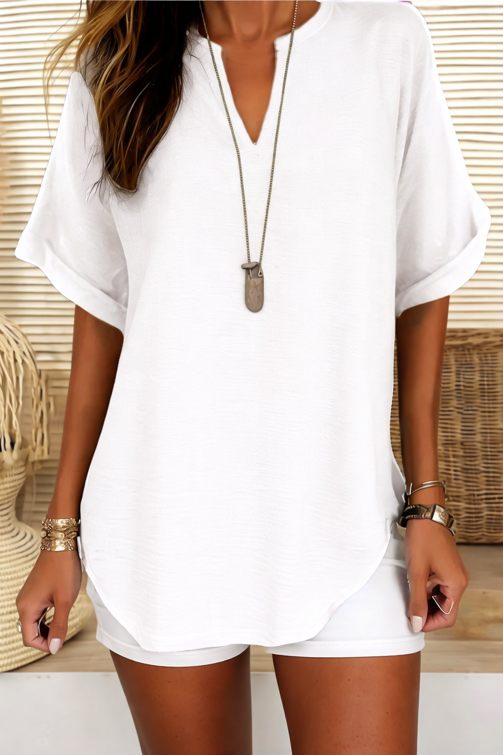 Dennys | Blusa ligera con escote en V