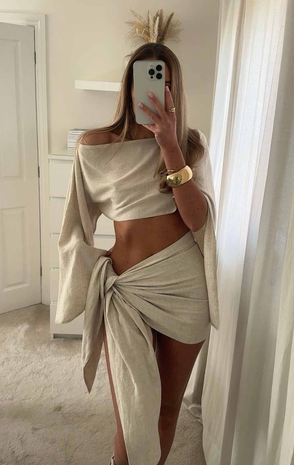 Joselyn - Conjunto de Sarong Off-Shoulder
