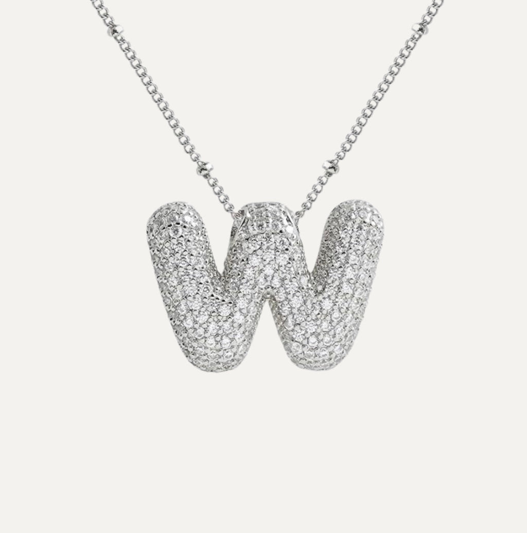 Savannah | Collar con Letra Burbuja en Diamante