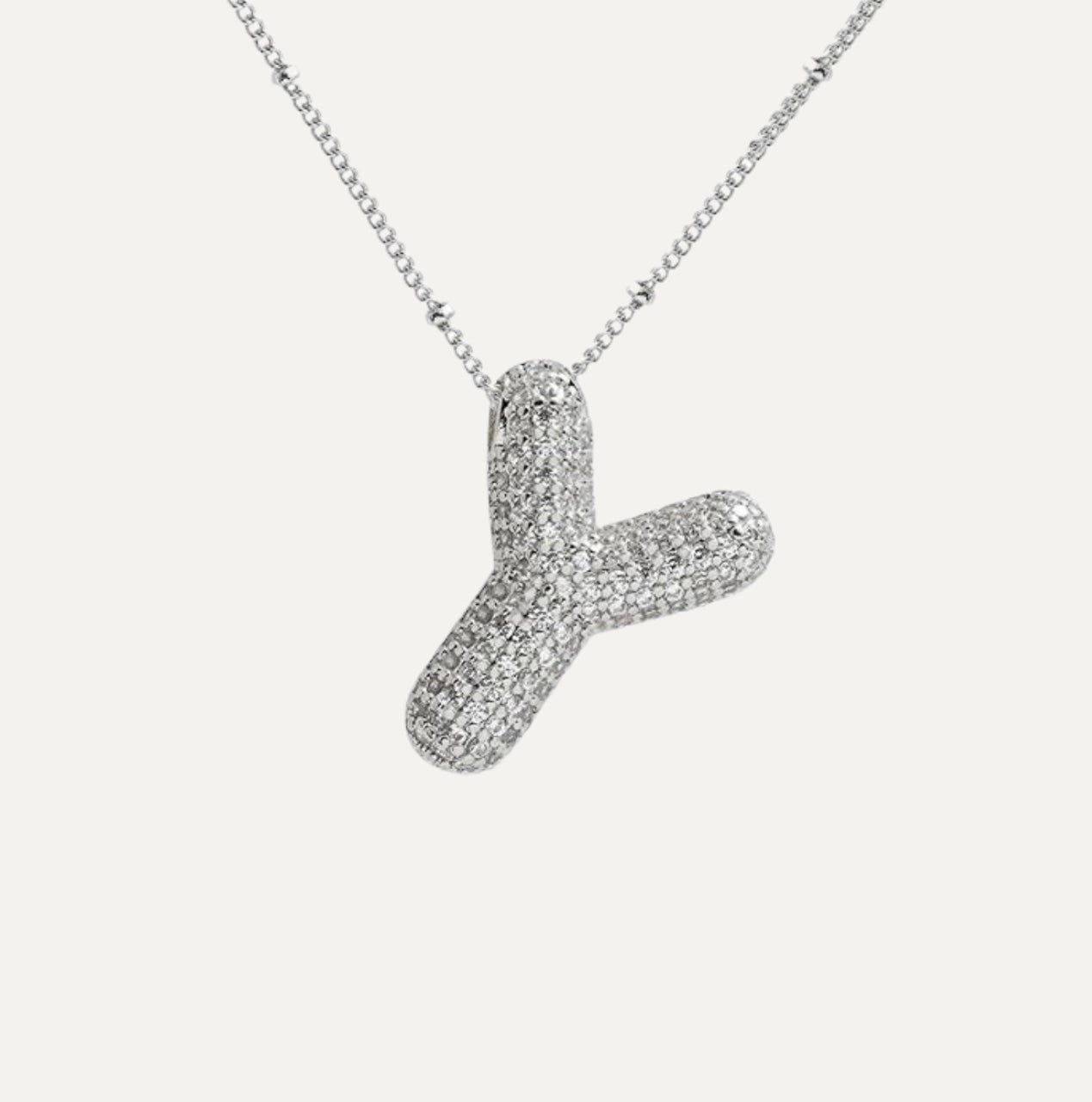 Savannah | Collar con Letra Burbuja en Diamante
