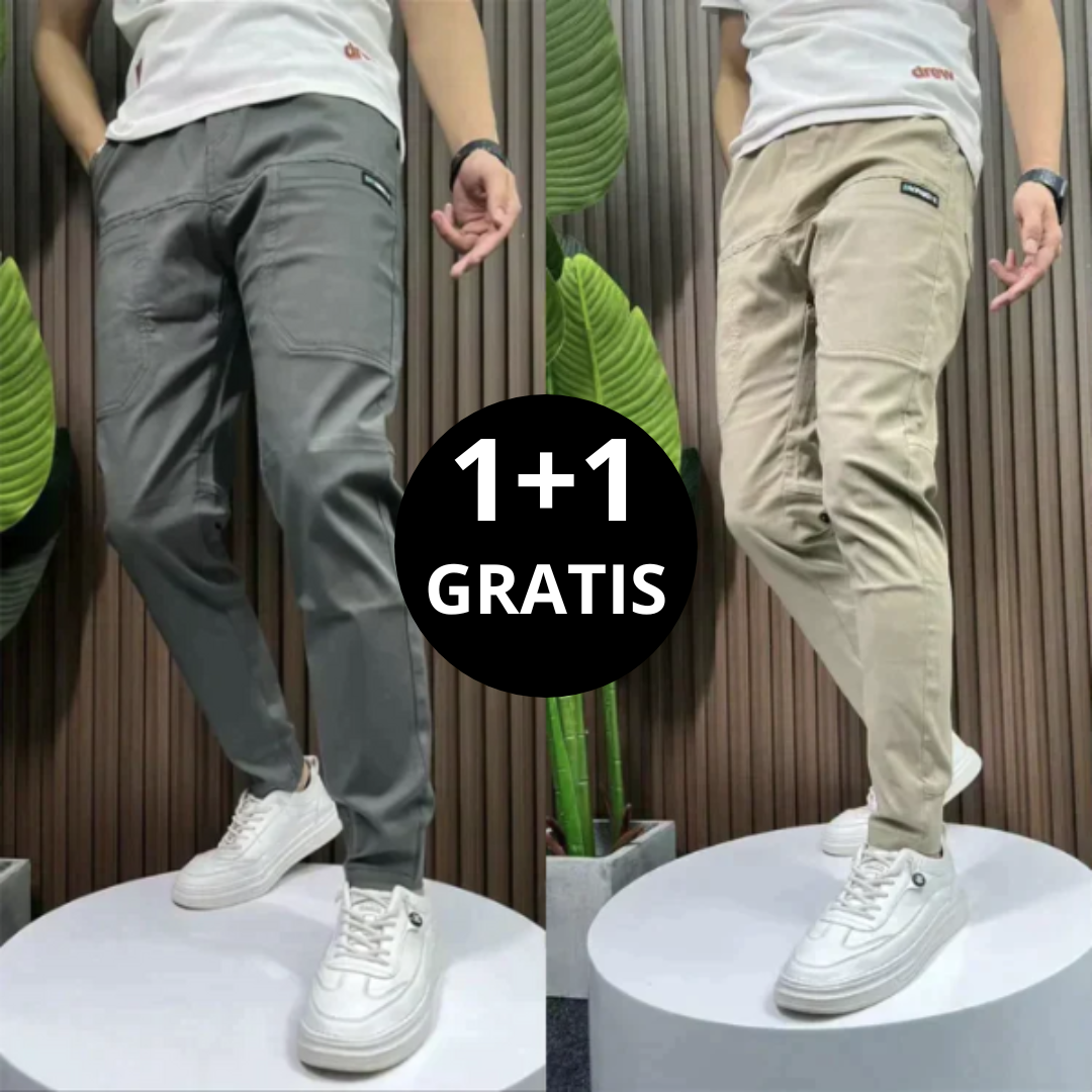 David | Pantalones cargo elásticos 1+1 GRATIS