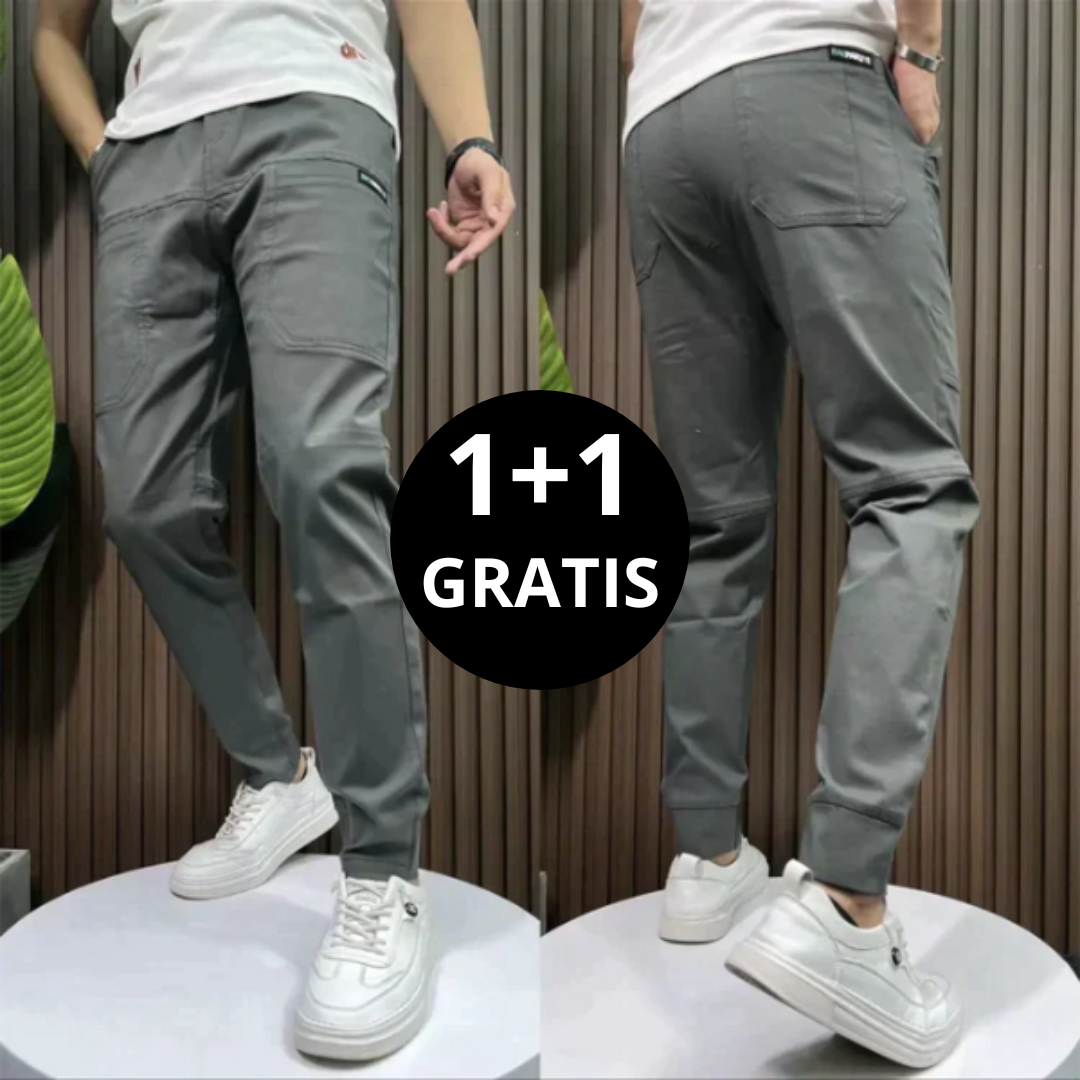 David | Pantalones cargo elásticos 1+1 GRATIS