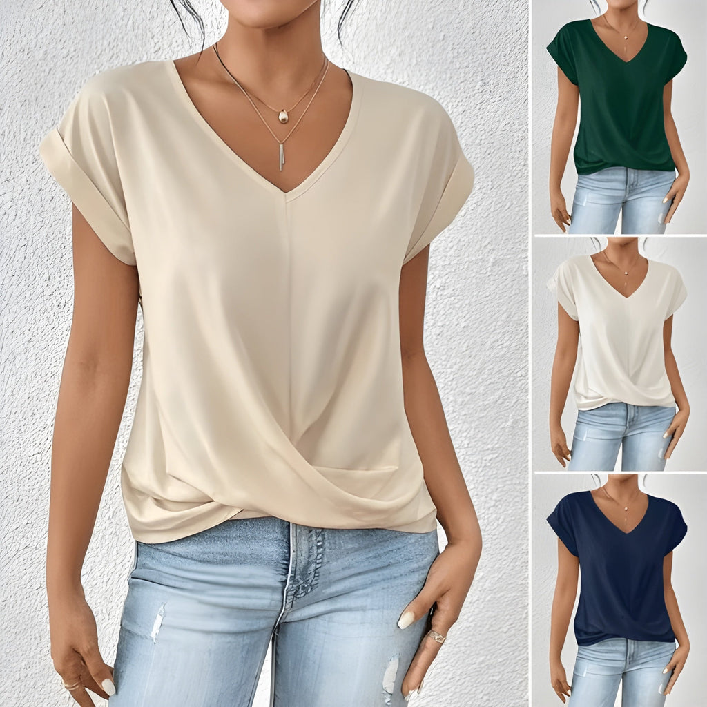Maia – Top de Cuello en V con Cinta Frontal