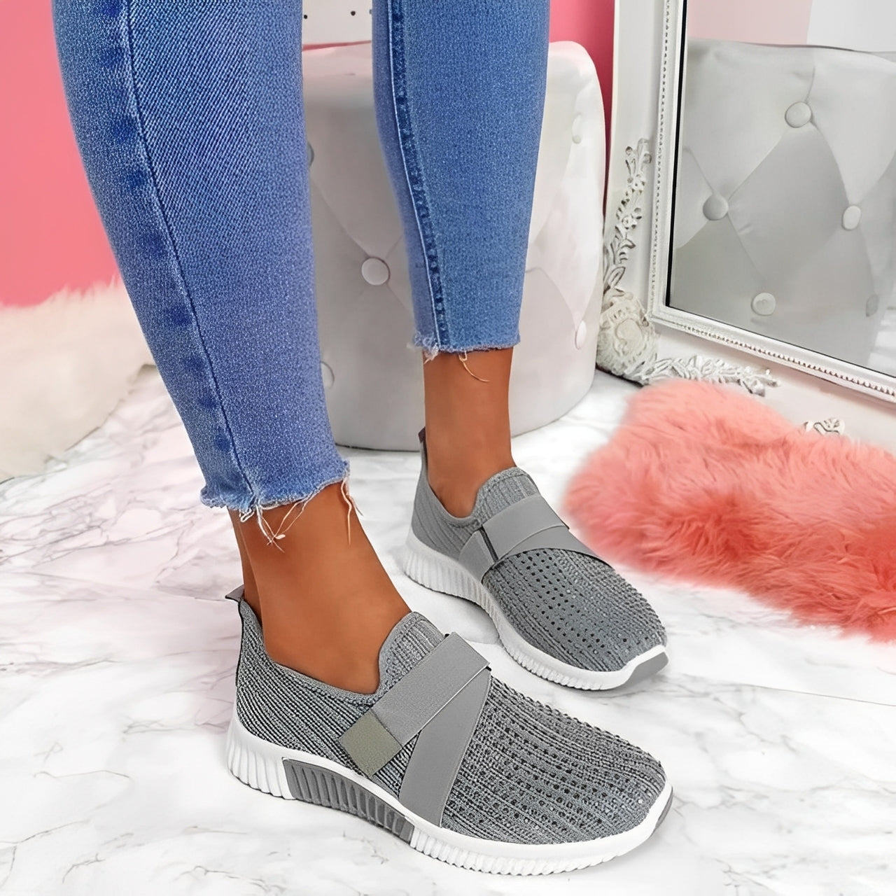 Christine - Zapatos bajos elegantes con cierre de velcro para mujeres
