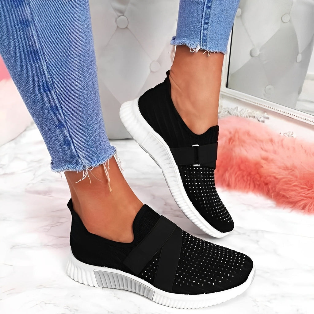 Christine - Zapatos bajos elegantes con cierre de velcro para mujeres