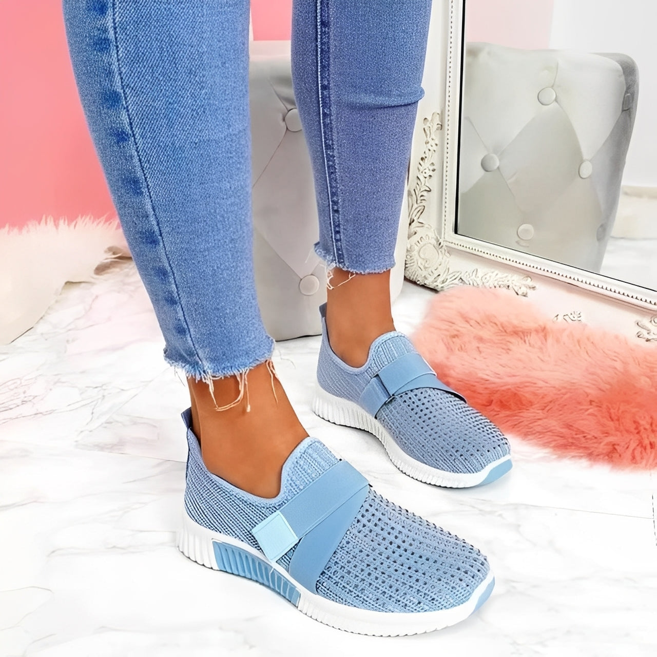Christine - Zapatos bajos elegantes con cierre de velcro para mujeres