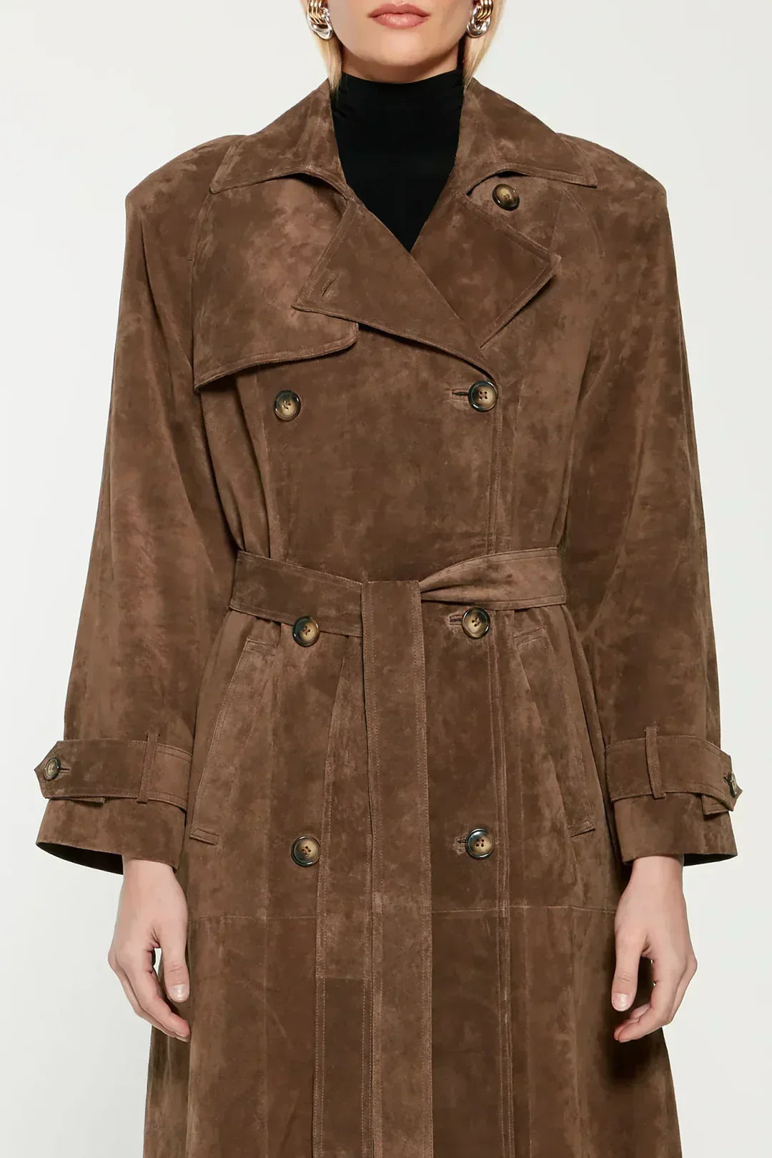 Emilia Zamszowy Trench Clase Premium