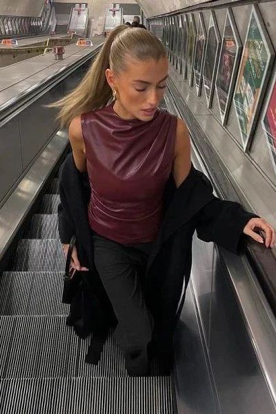 Top de Cuero Esmeralda