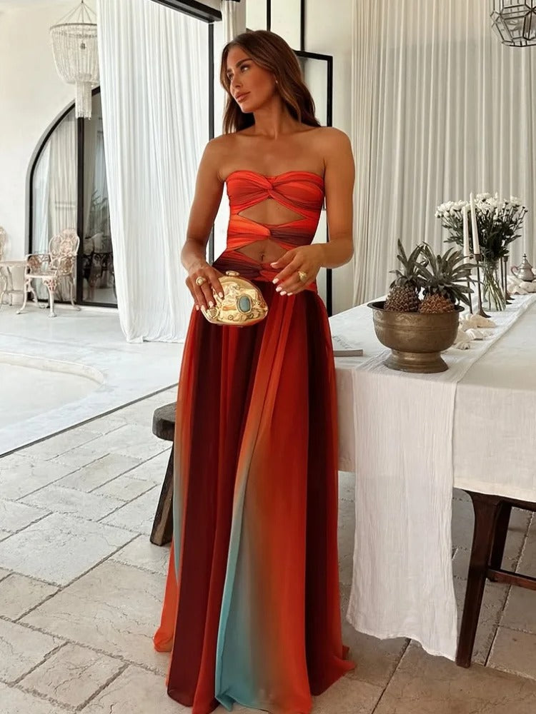 Vestido Maxi Hollow-Out Fireheart de Luna