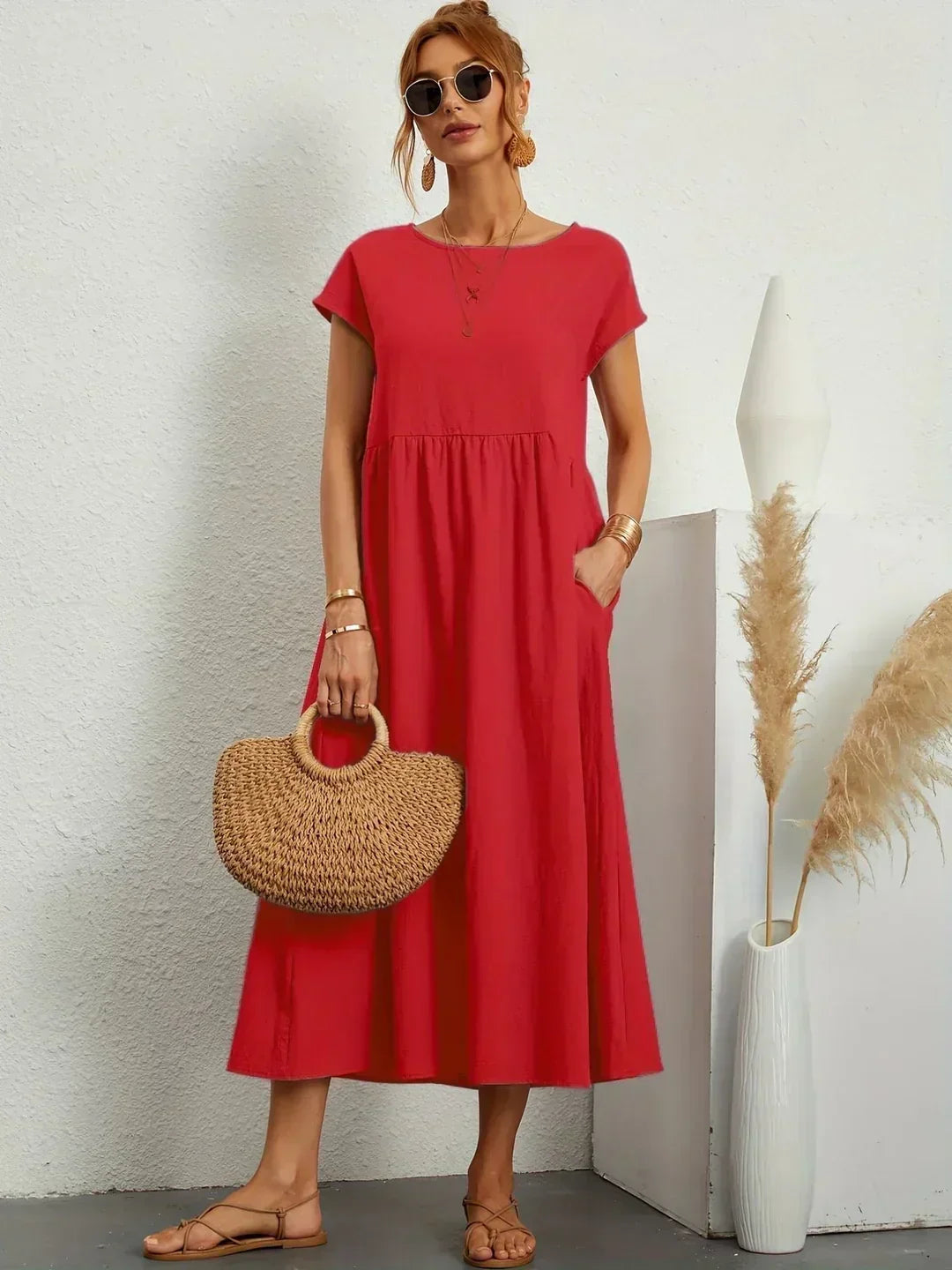 Gabrielle™ — Vestido midi fluido elegancia atemporal