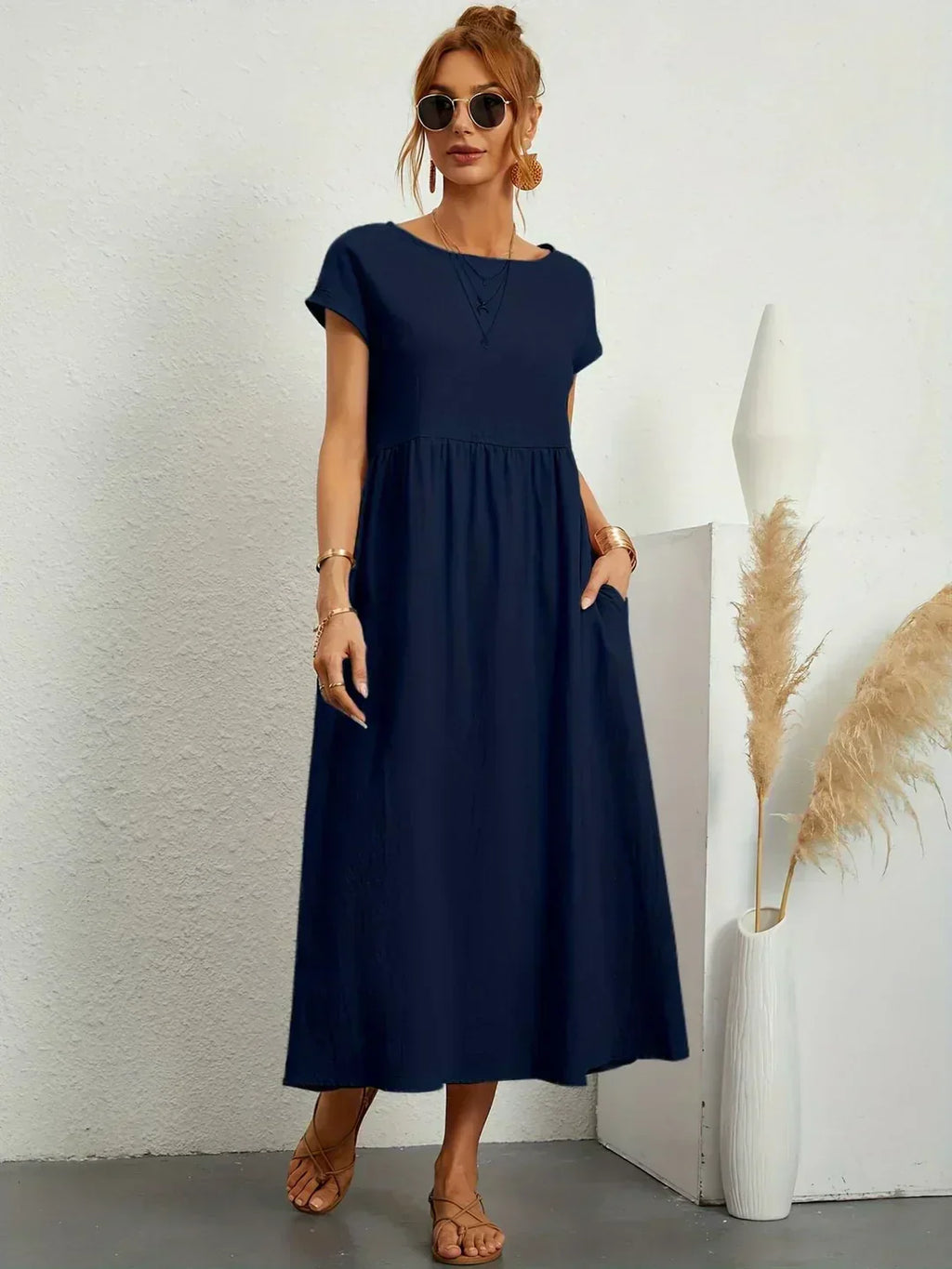 Gabrielle™ — Vestido midi fluido elegancia atemporal