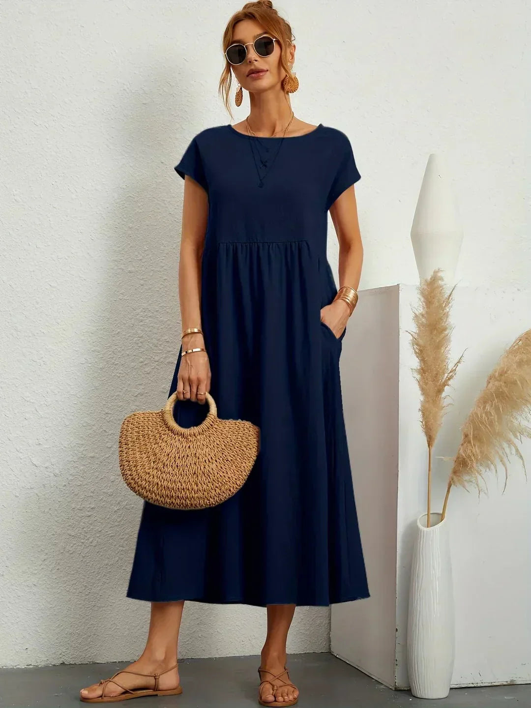 Gabrielle™ — Vestido midi fluido elegancia atemporal