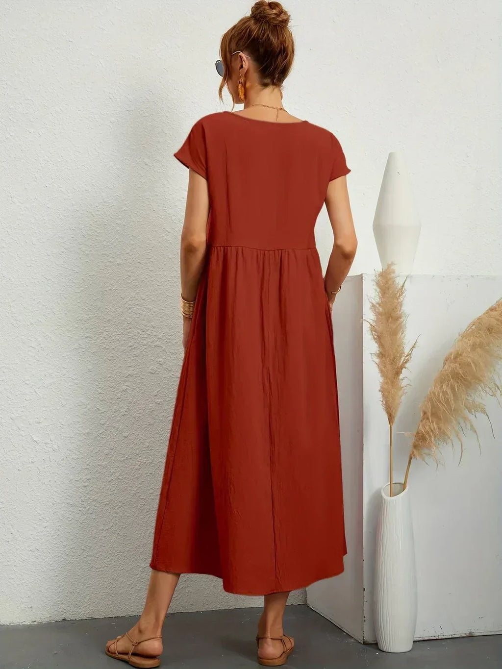 Gabrielle™ — Vestido midi fluido elegancia atemporal