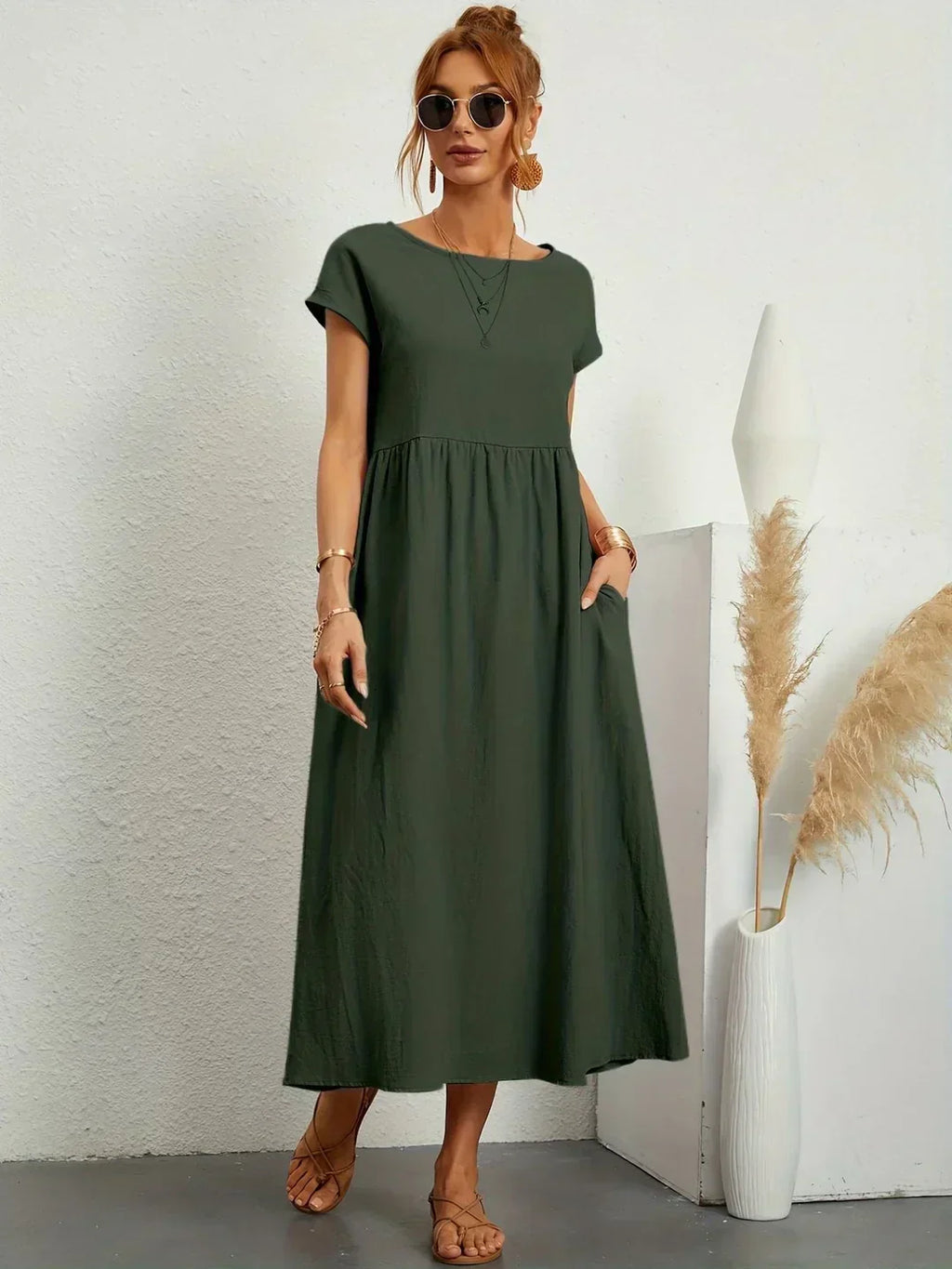 Gabrielle™ — Vestido midi fluido elegancia atemporal