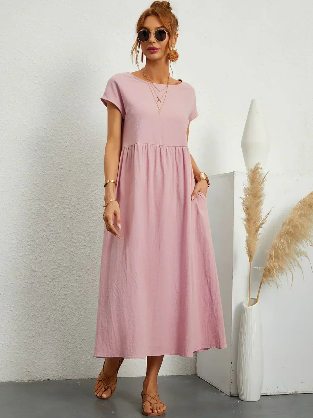 Gabrielle™ — Vestido midi fluido elegancia atemporal