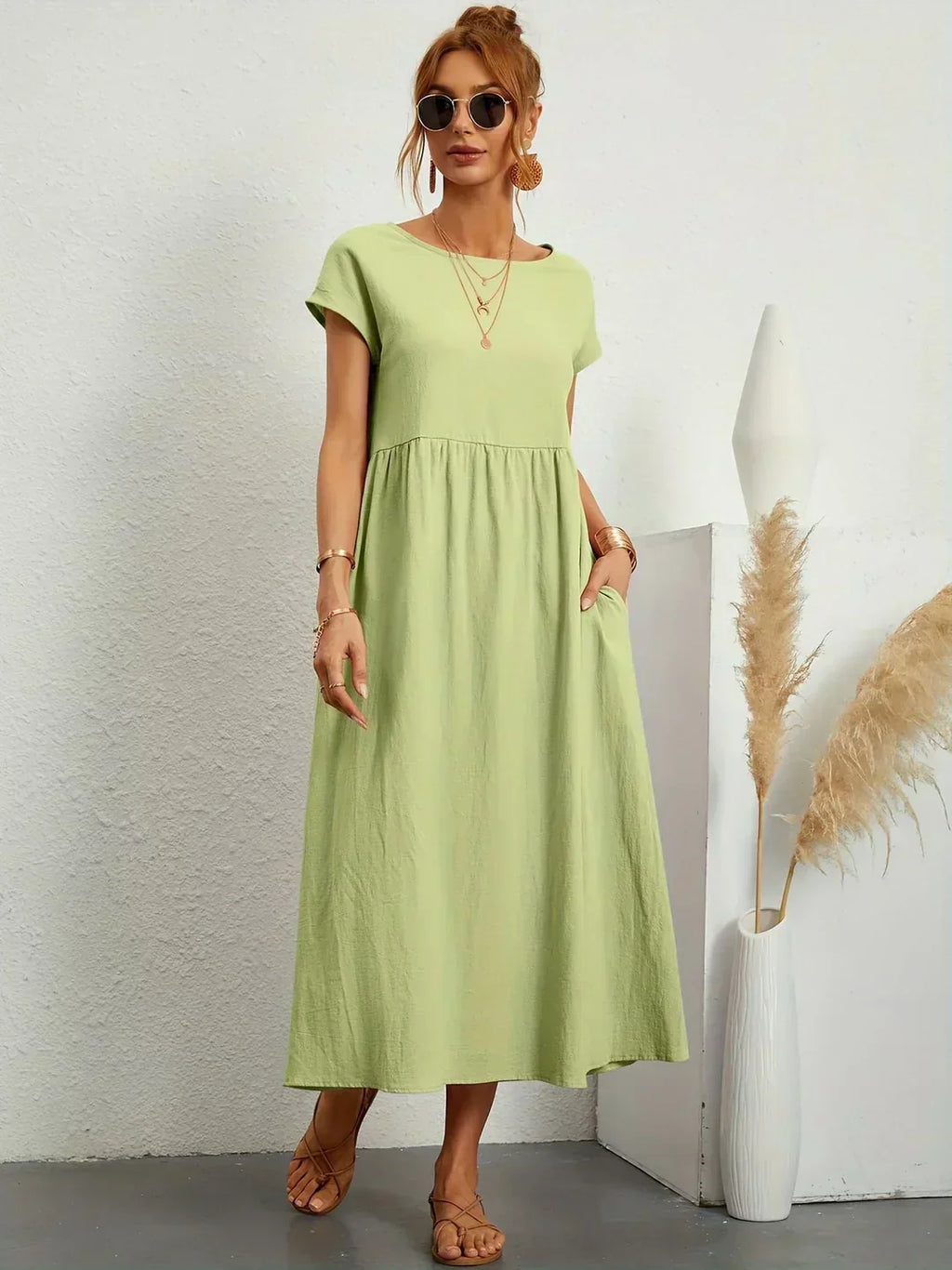 Gabrielle™ — Vestido midi fluido elegancia atemporal