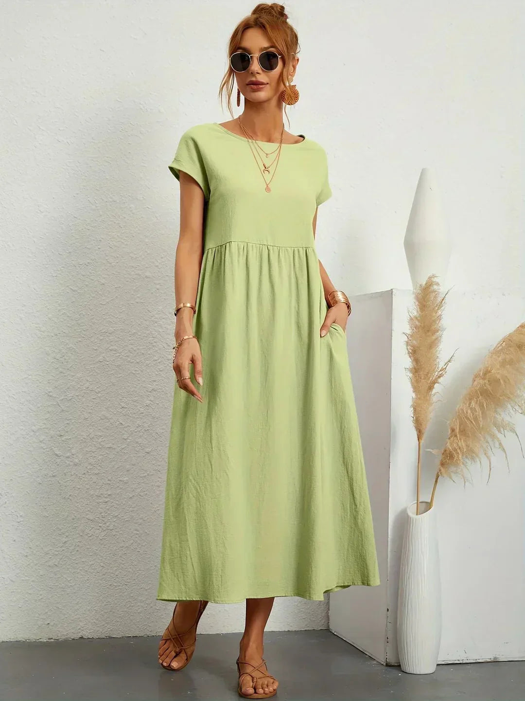 Gabrielle™ — Vestido midi fluido elegancia atemporal