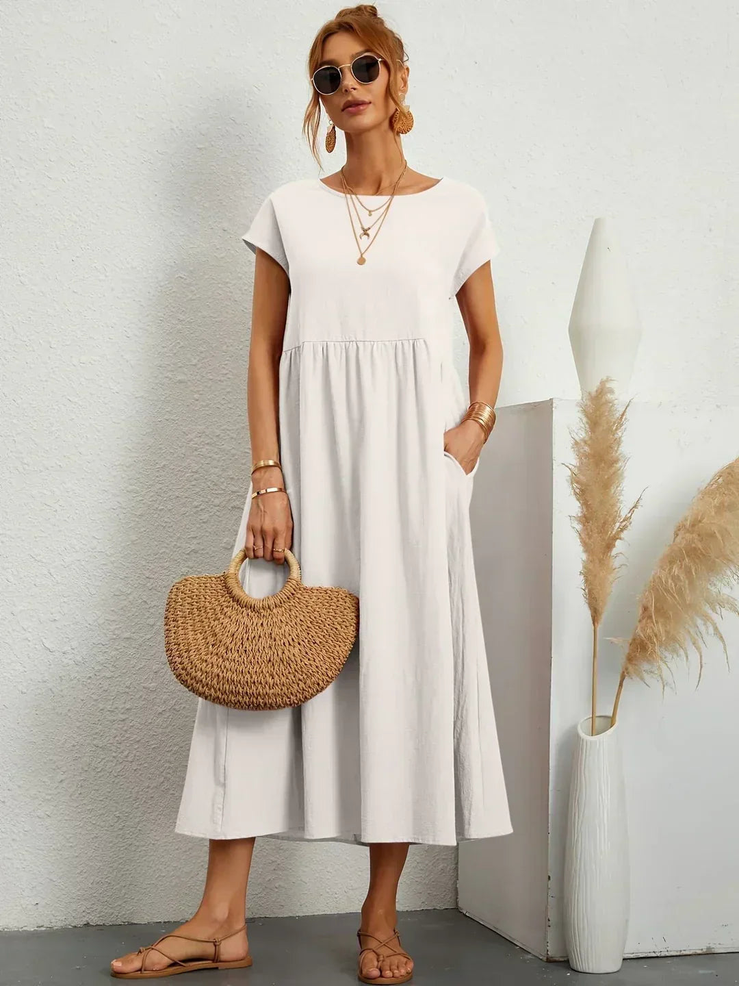 Gabrielle™ — Vestido midi fluido elegancia atemporal