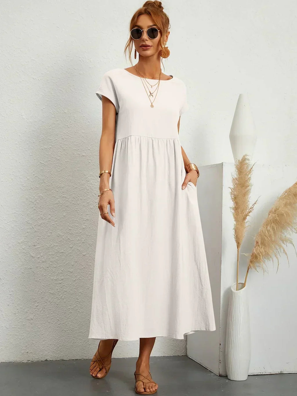 Gabrielle™ — Vestido midi fluido elegancia atemporal