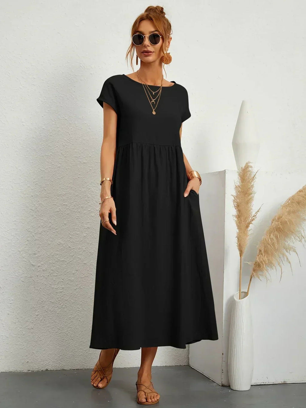 Gabrielle™ — Vestido midi fluido elegancia atemporal