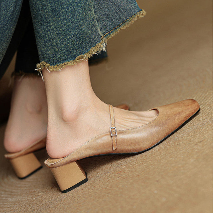 Alicia – Mules de Piel Natural