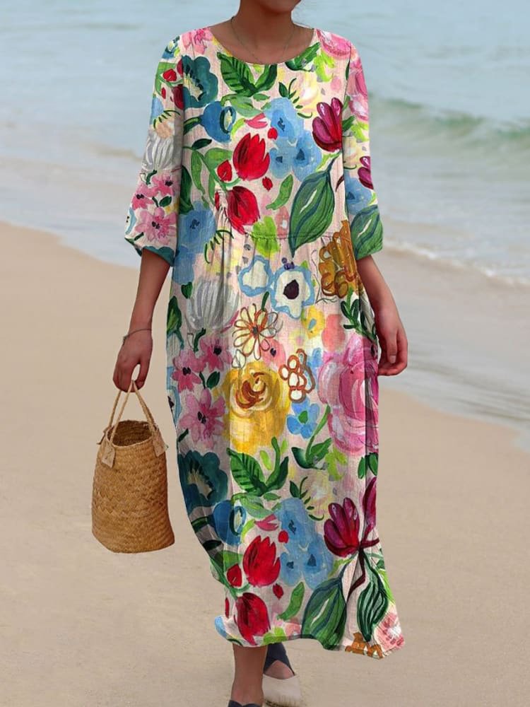 DELILAH – VESTIDO MAXI DE FLORES AEROSAS