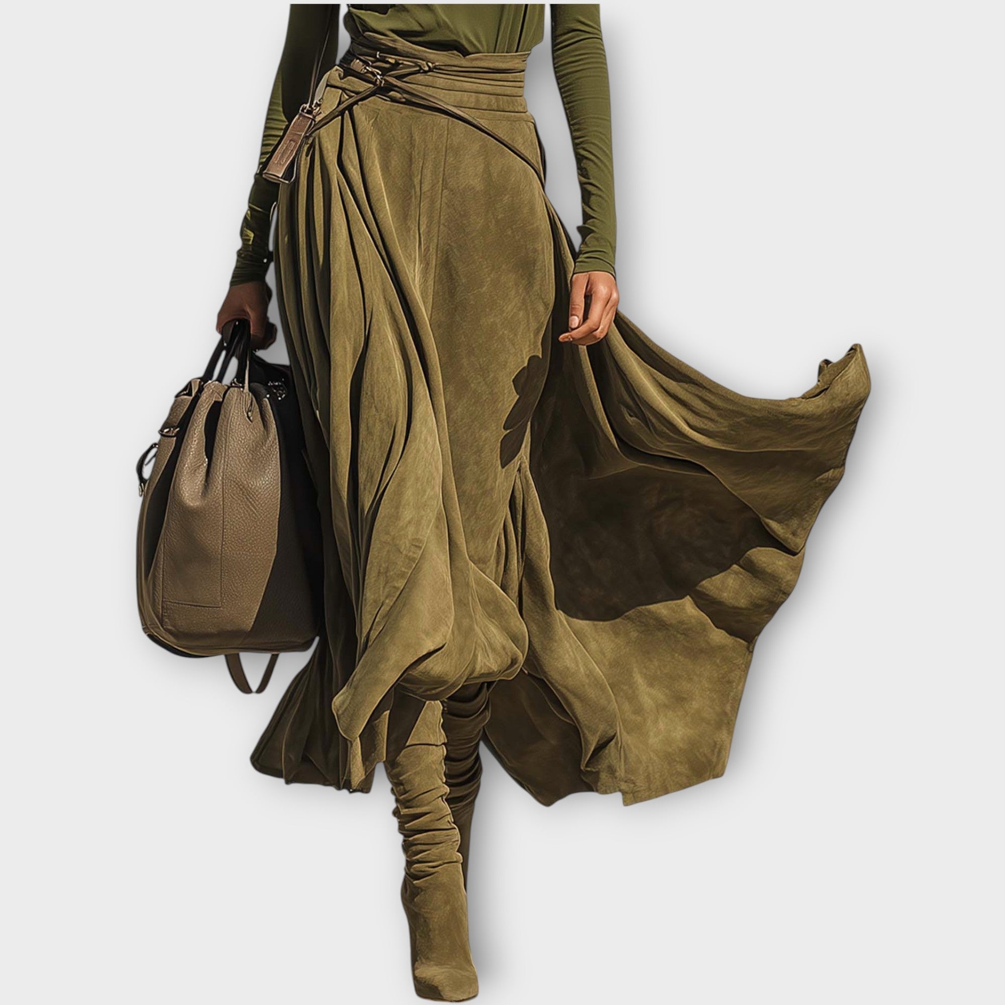 Conjunto con Falda Fluida Olive Luxe
