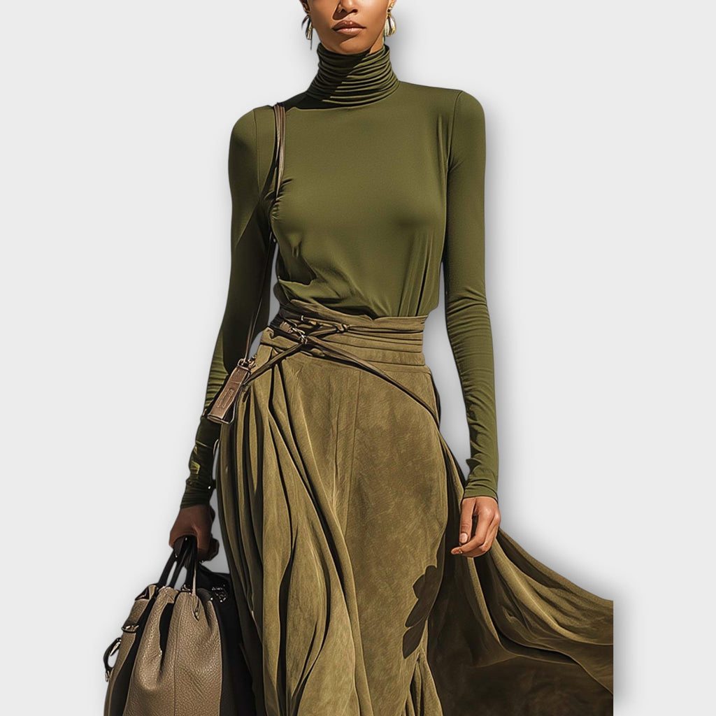 Conjunto con Falda Fluida Olive Luxe