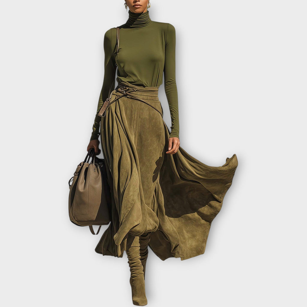 Conjunto con Falda Fluida Olive Luxe