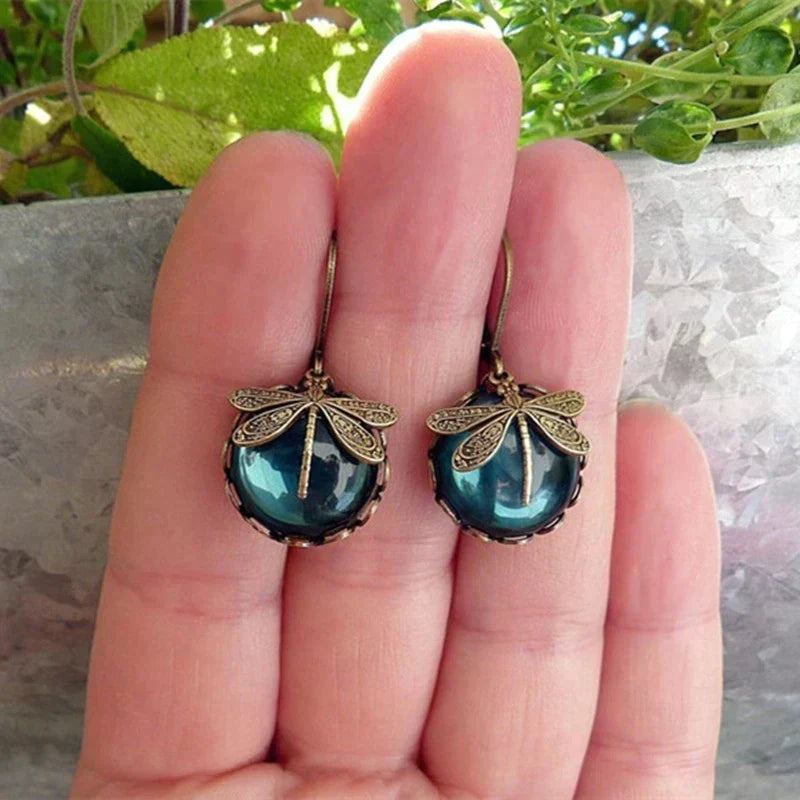 Lyvelle – Pendientes en forma de libélula de estilo vintage