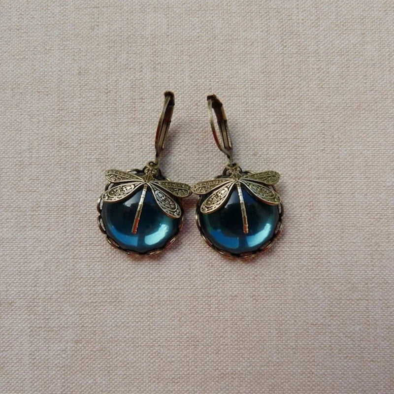 Lyvelle – Pendientes en forma de libélula de estilo vintage