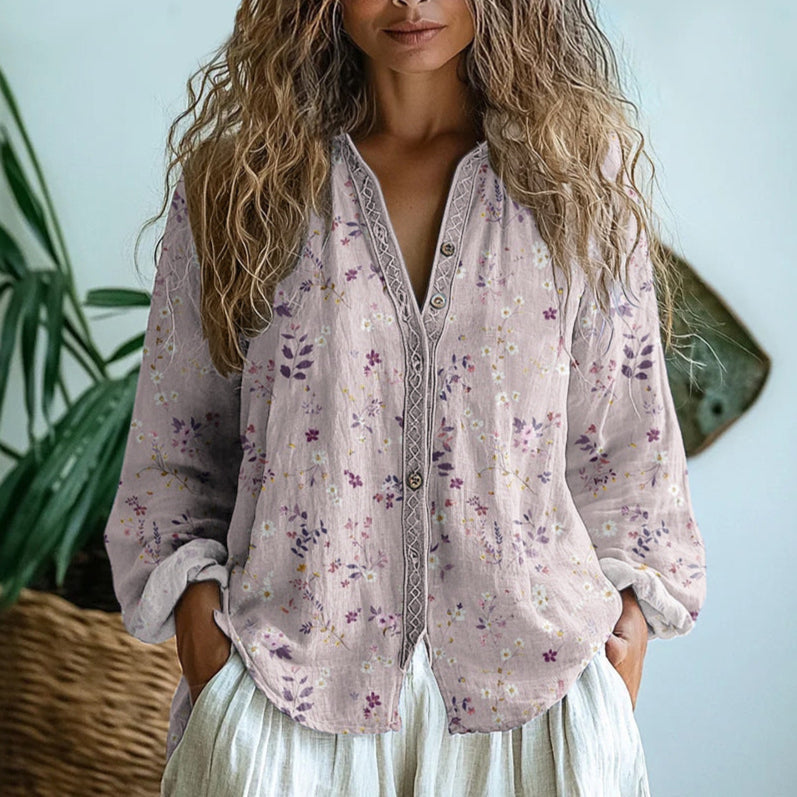 Brianna | Elegante Camisa Vintage con Diseño Floral