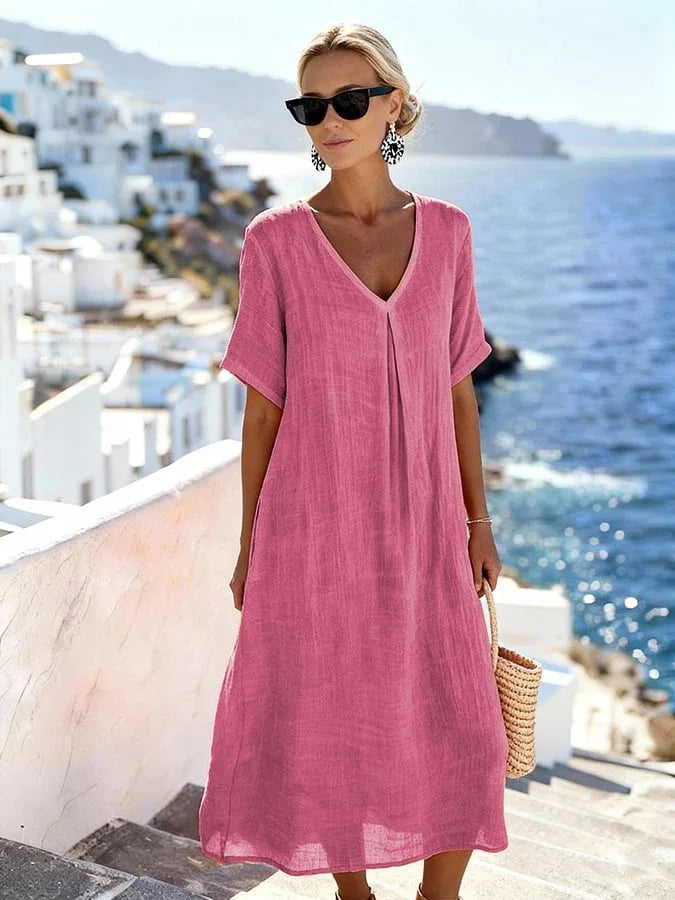 Vestido Largo Vaporoso Estilo Lino