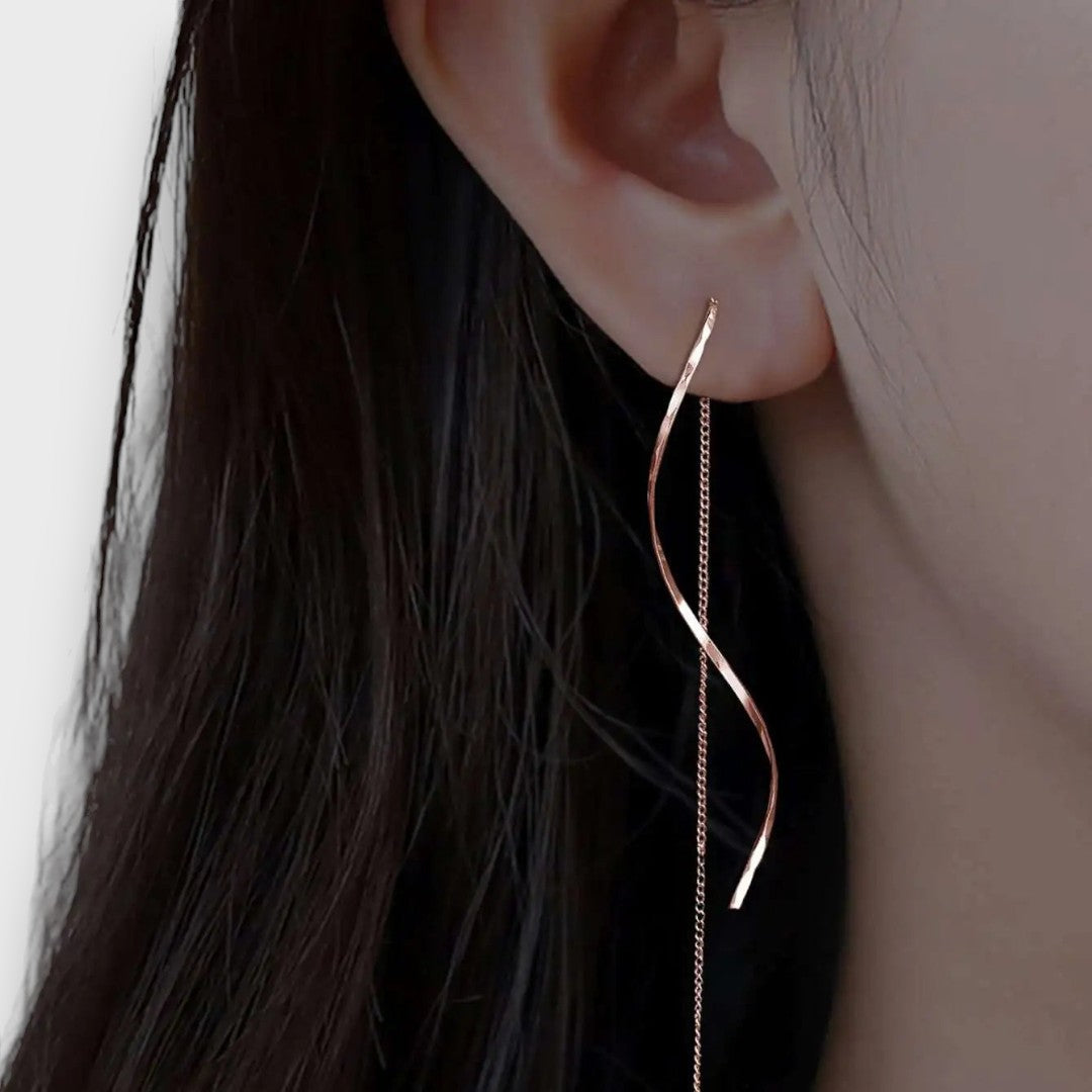 Elwira – Pendientes largos con forma de onda