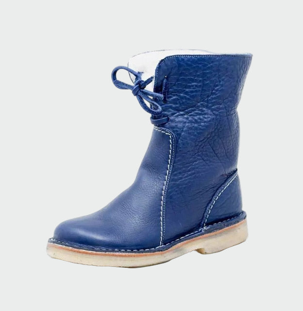Zapatos de hombre de cuero impermeables con forro de lana