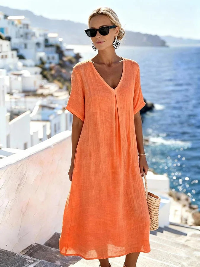 Vestido Largo Vaporoso Estilo Lino